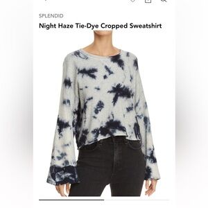 Splendid Tie-dye Cropped Sweatshirt